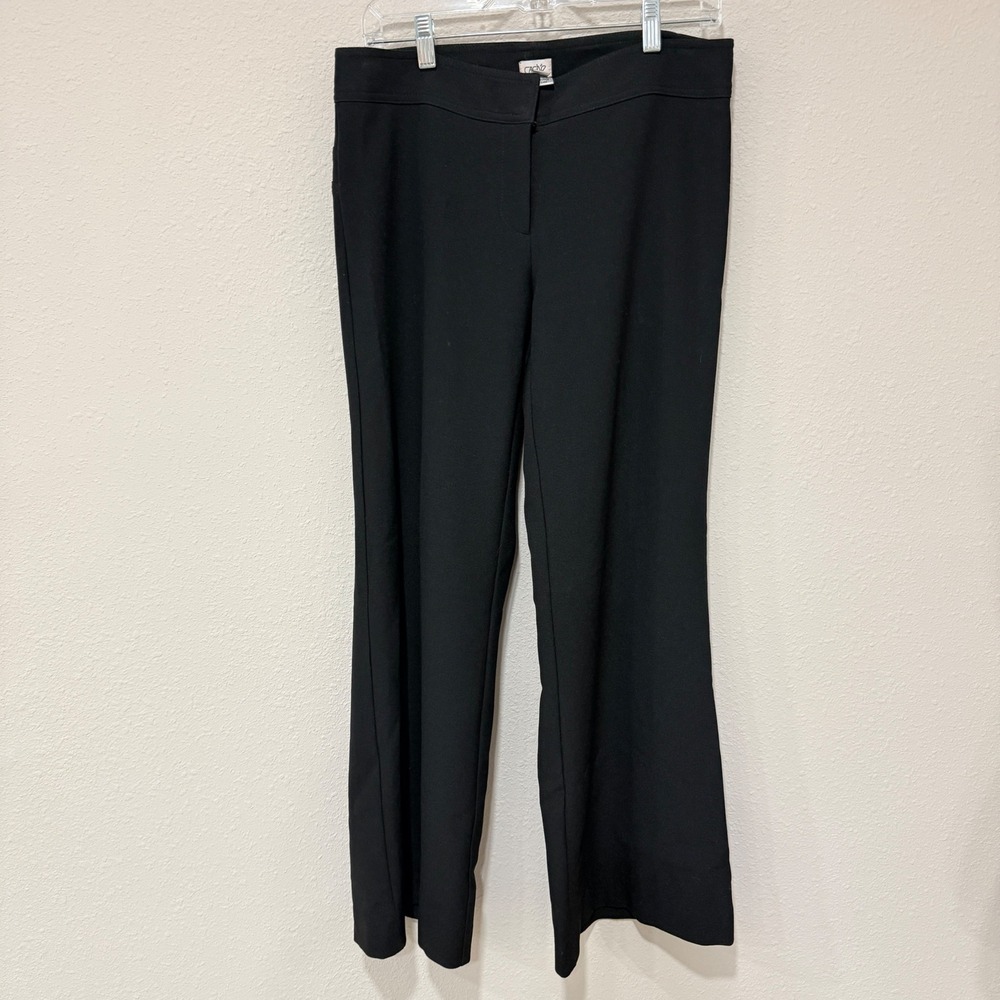 Cache Dress Pants 8 Black Minimalist Office Siren Quiet Luxury Elegant Flare